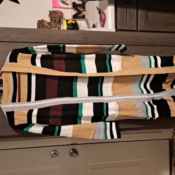 New colorblock Striped long cardigan - Picture 10 of 10
